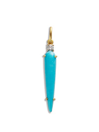 Kingman Turquoise and Diamond Yellow Gold Charm