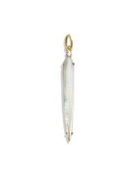 Faceted Moonstone and Diamond Yellow Gold Charm