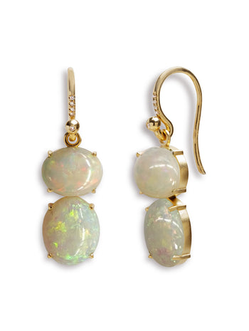 One-Of-A-Kind Opal Yellow Gold Earrings