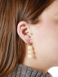 Classic Three Circle Yellow Gold Drop Earrings