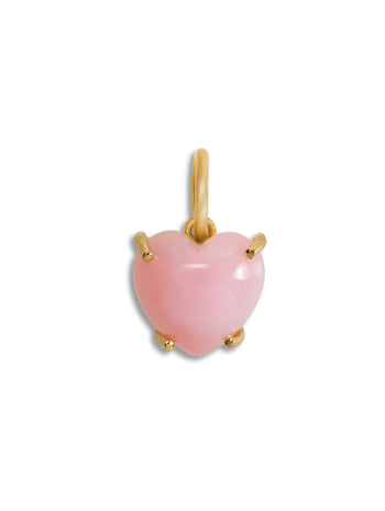 Pink Opal Heart Yellow Gold Charm
