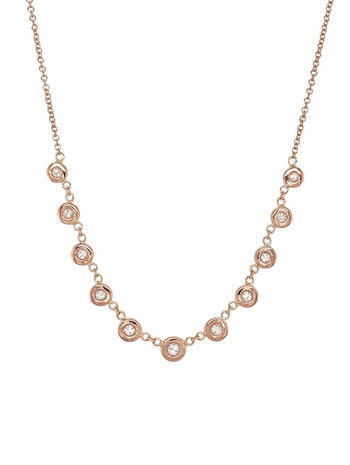 11 Diamond Emily Rose Gold Necklace