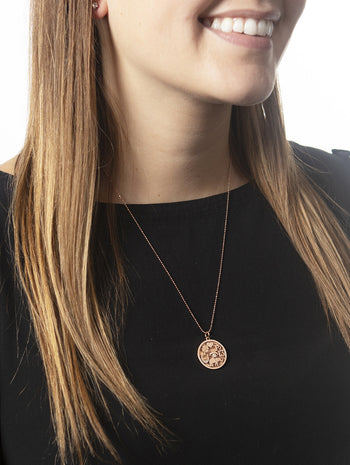 Good Luck Charm Necklace - Rose Gold and Diamonds