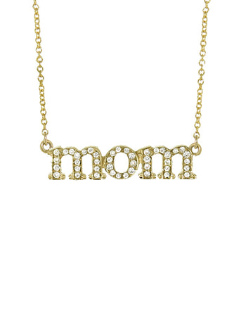 Diamond Mom Yellow Gold Necklace