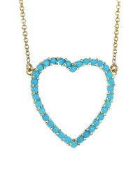 Turquoise Open Heart Necklace