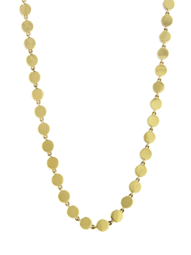 Mini Disc Link Necklace - Yellow Gold