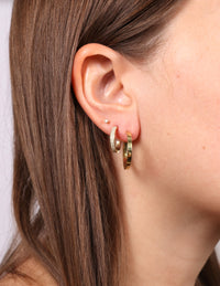 Mini Diamond Ellen Yellow Gold Hoops