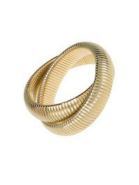 High Polished Gold Double Cobra Bracelet