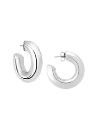 Oprah's Favorite Rhodium Medium Hoop Earrings