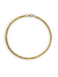 Mooncut Bead Chain Yellow Gold Bracelet