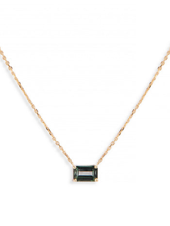 Emerald Green Envy Topaz Yellow Gold Necklace