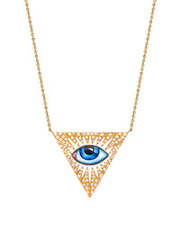 Diamond Isida Petit Blue Enamel Eye Necklace