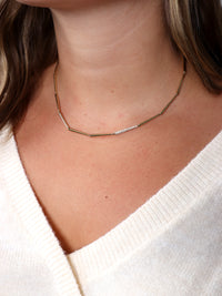 Yellow Gold and Pavé Diamond Connected Necklace