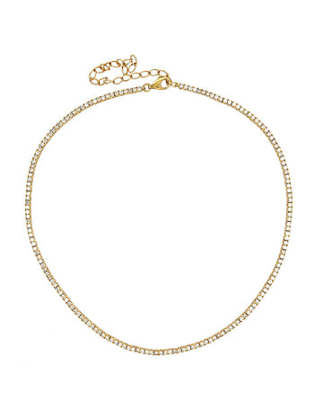 Yellow Gold Diamond Tennis Necklace