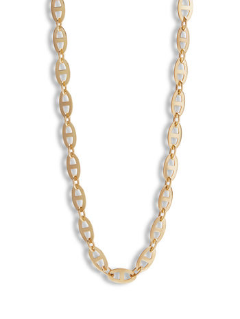 Flat Anchor Chain Yellow Gold Necklace