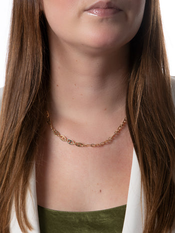 Flat Anchor Chain Yellow Gold Necklace