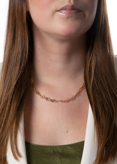 Flat Anchor Chain Yellow Gold Necklace