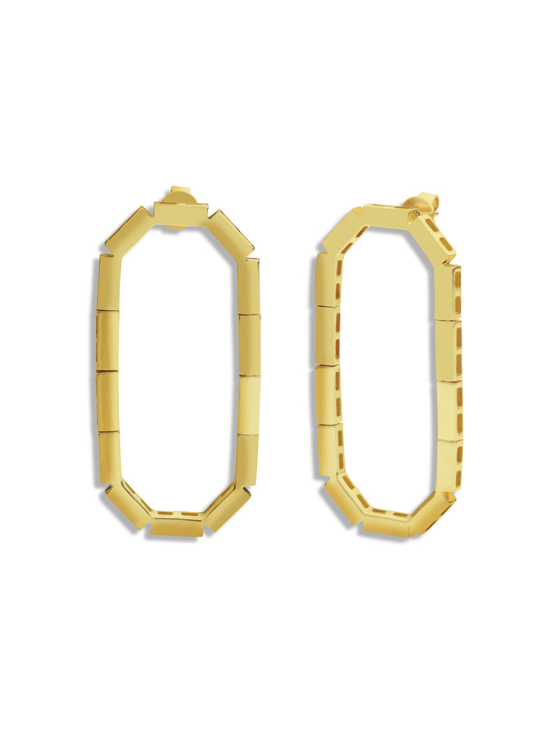 Baby Gold Bar Yellow Gold Eternity Earrings