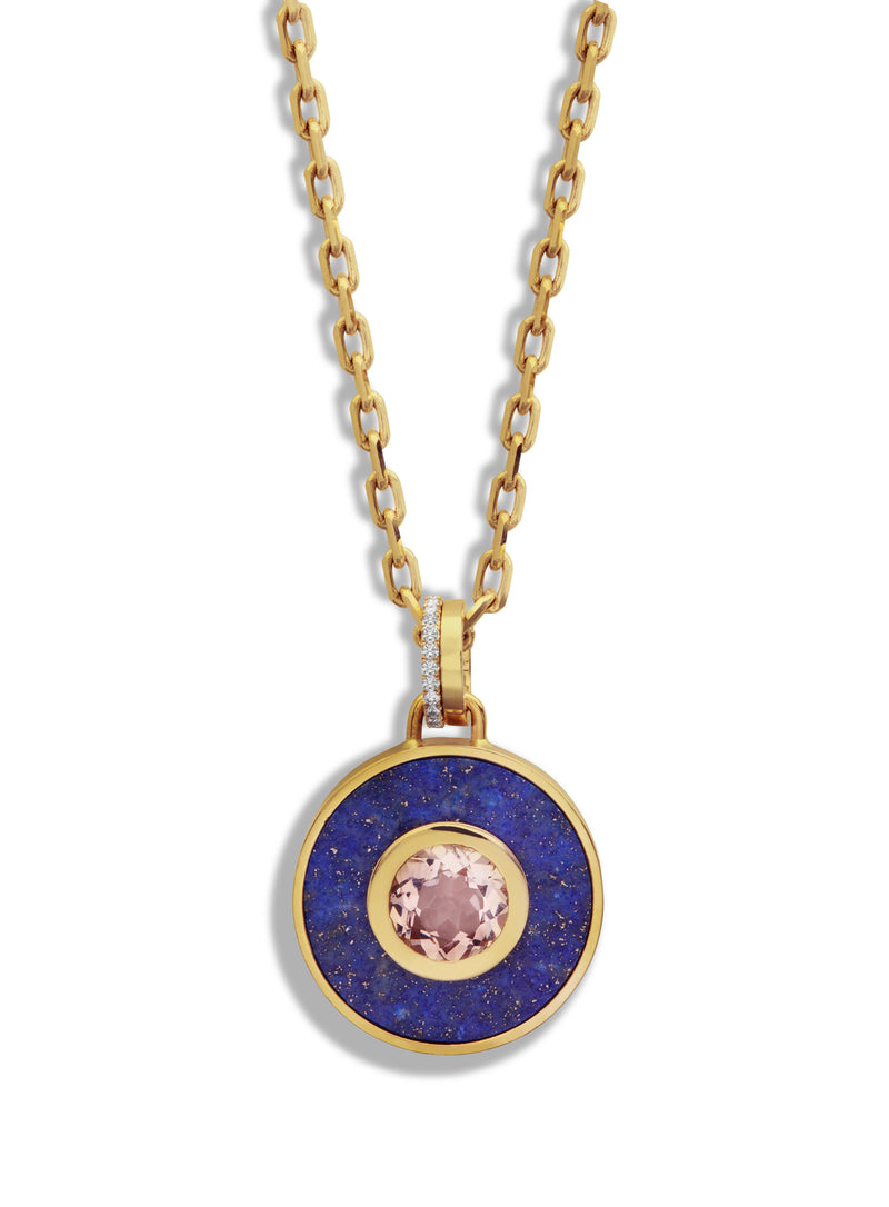 Lapis Padlock Yellow Gold Chain Necklace | Lee Jones