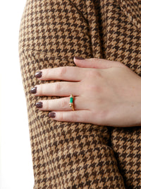 Malachite Single Pillar of Light Rose Gold Ring