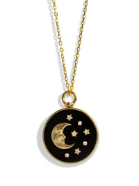 Day and Night Yellow Gold Pendant Necklace