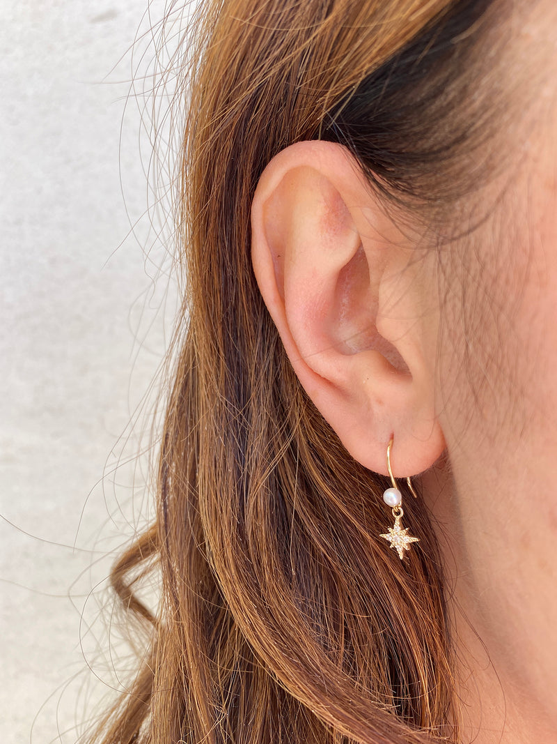 Moon & Star Dangle Earrings Gold | Gold earrings dangle, Diamond fashion  jewelry, Moon and star earrings