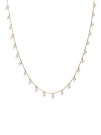 Akoya Pearl Drops Yellow Gold Chain Necklace