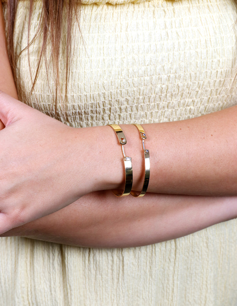 Baby Blue Mood Bangle Yellow Gold Bracelet