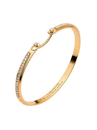 17cm Diamond Tuxedo Mood Bangle Yellow Gold Bracelet