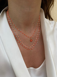 Classic Gigi Coral Yellow Gold Necklace