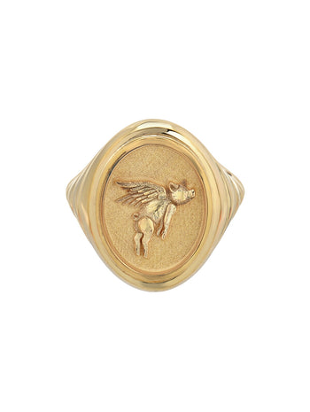 Grandfather Flying Pig Signet Ring
