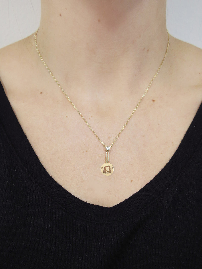 Mini Love Alchemy Yellow Gold Pendant Necklace