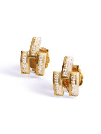 Diamond Magna Yellow Gold Earrings
