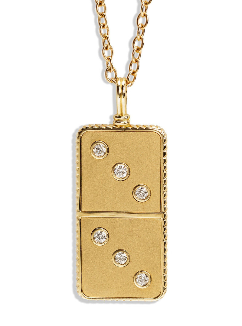 All Gold and Diamond Domino Necklace