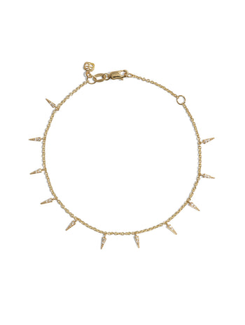 Pavé Diamond Fringe Drop Chain Yellow Gold Bracelet