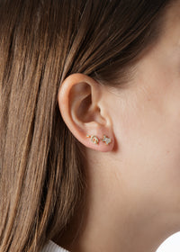 Diamond Texas Yellow Gold Single Stud Earring