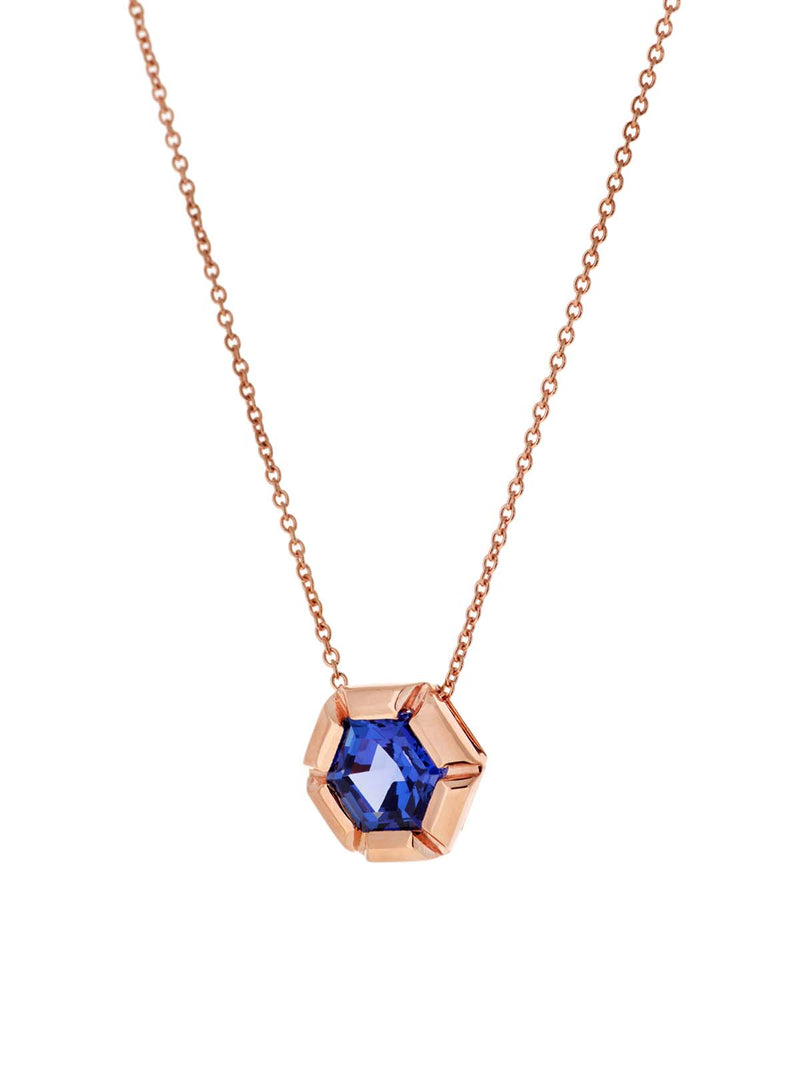 Tanzanite Rose Gold Pendant Necklace