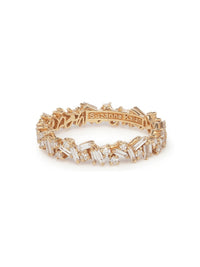 Round and Baguette White Diamond Eternity Ring - Rose Gold