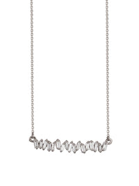 Signature Baguette Diamond Firework Necklace - White Gold