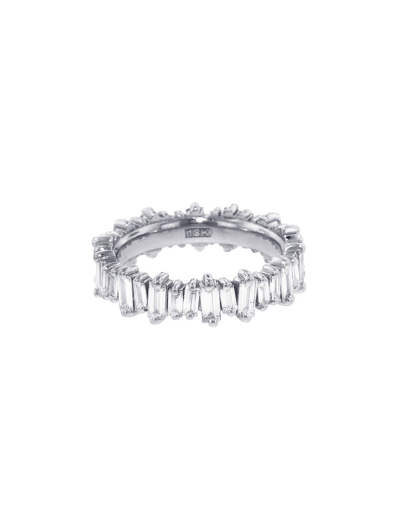 Diamond Baguette New Classic Eternity Band Ring - White Gold