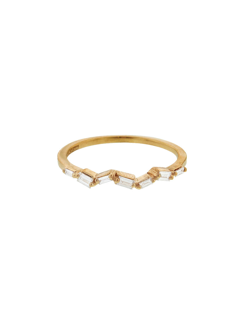 Skinny Baguette Diamond Yellow Gold Ring