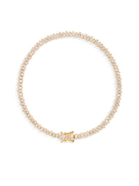 Mini Princess Cut Yellow Gold Tennis Bracelet