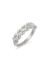 Classic Diamond Shimmer White Gold Half Band