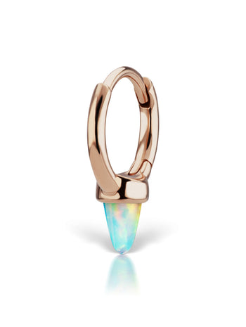 White Opal Spike Single Earring - Rose Gold