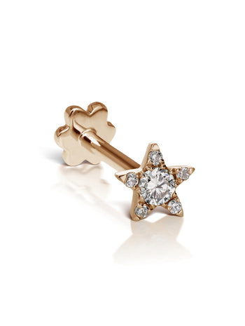 4.5mm Diamond Star Single Earring - Rose Gold