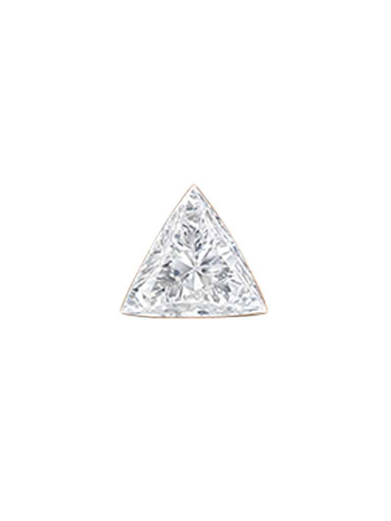 2.5mm Invisible Set Diamond Triangle Thread Through Rose Gold Single Earring