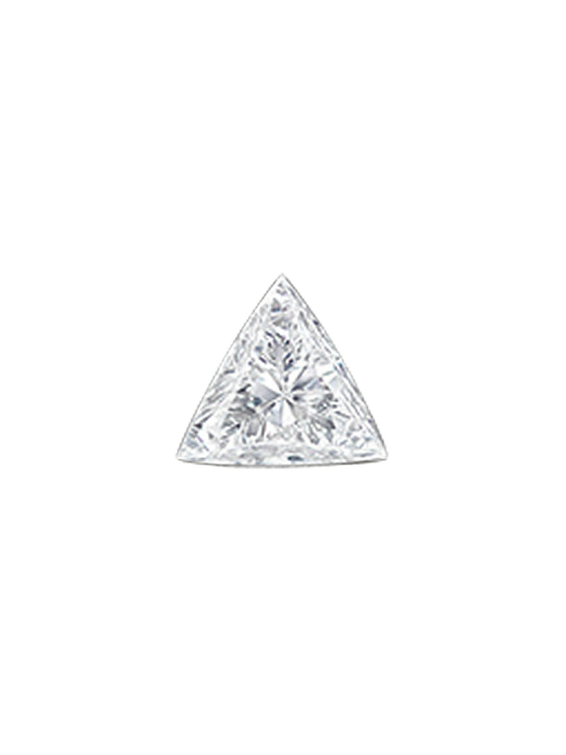 2.5mm Invisible Set Diamond Triangle Thread Through White Gold Single Earring
