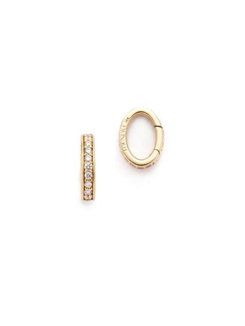 Pavé Oval Push-Gate Yellow Gold Annex Link